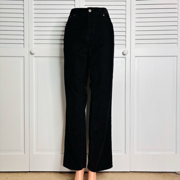 DOCKERS Straight Fit Black Corduroy Pants Size 36 - Picture 1 of 9